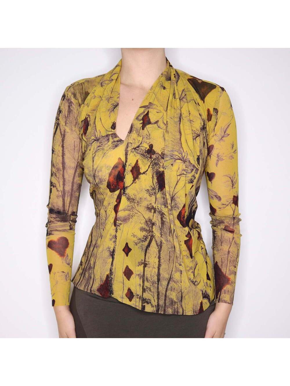 Y2K JEAN PAUL GAULTIER Forest Print Asymmetrical Top (XS/S)